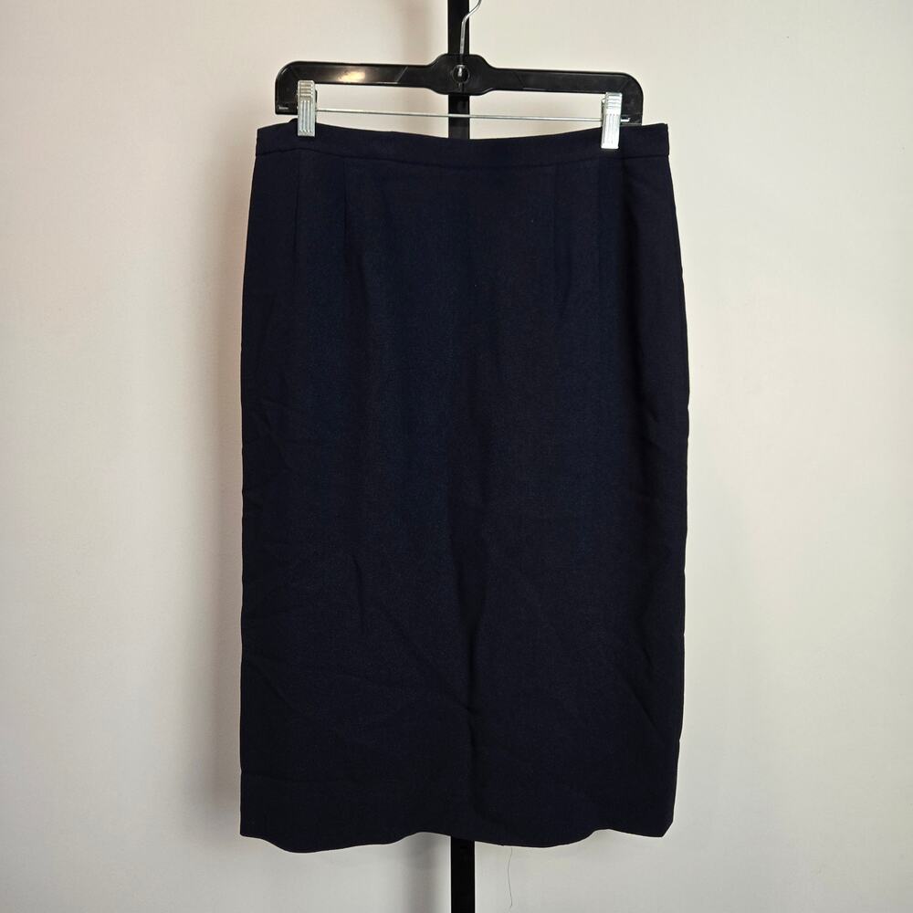Vintage‎ Christian Dior 1980s Suit Set Blazer Jacket Skirt Navy Blue Plus 14 - Picture 7 of 12